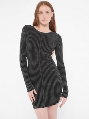Guess Originals Raw Edge Mini Dress Negrii | GUESS-SN26818