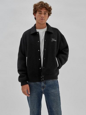 Guess Originals Wool-Blend Varsity Jacket Negrii | GUESS-SN30776