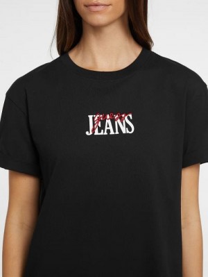 Guess Oversized Mixed Logo Tee Negrii | GUESS-SN27055