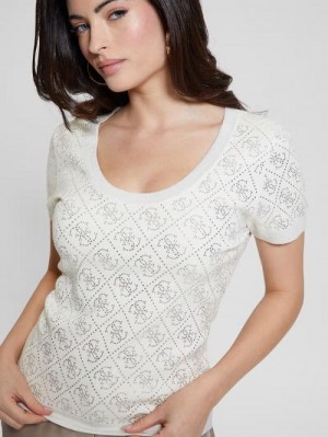 Guess Paige Quattro Rhinestone Top Albi | GUESS-SN27636