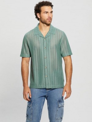 Guess Panama Knit Shirt Albastri | GUESS-SN31240