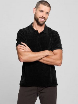 Guess Parker Velour Polo Negrii | GUESS-SN31331