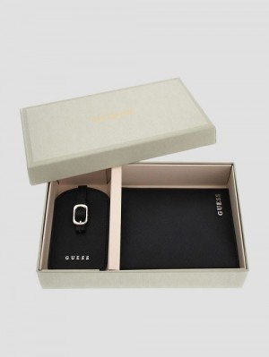 Guess Passport Case and Luggage Tag Gift Set Negrii | GUESS-SN30136