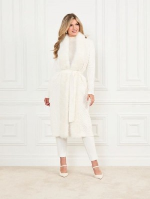 Guess Paula Wrap Cardigan Coat Albi | GUESS-SN28049