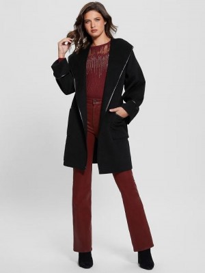 Guess Penelope Hooded Coat Negrii | GUESS-SN27964