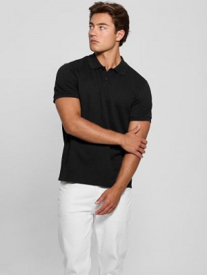 Guess Peony Jacquard Polo Negrii | GUESS-SN31328