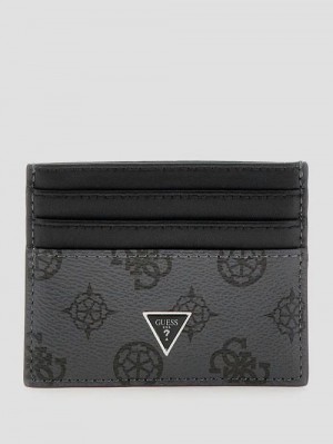Guess Peony Leather Card Holder Negrii | GUESS-SN31698