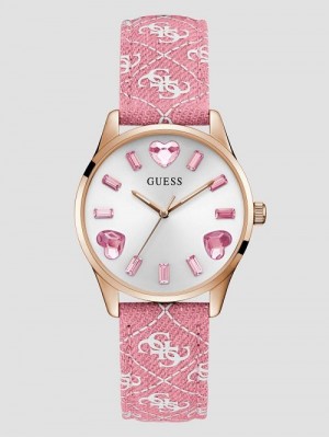 Guess Pink Denim Analog Watch Roz | GUESS-SN30038