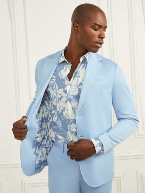 Guess Pitt Sateen Blazer Albastri | GUESS-SN30833