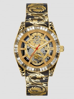 Guess Printed Gold-Tone Multifunction Watch Aurii | GUESS-SN31659