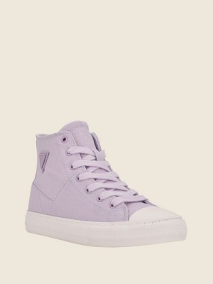 Guess Prinze High-Top Canvas Sneakers Portocalii | GUESS-SN29542