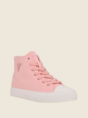 Guess Prinze High-Top Canvas Sneakers Roz | GUESS-SN29537