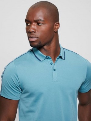 Guess Quattro G Tape Polo Albastri | GUESS-SN31082