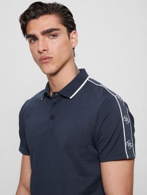 Guess Quattro G Tape Polo Albastri | GUESS-SN31285