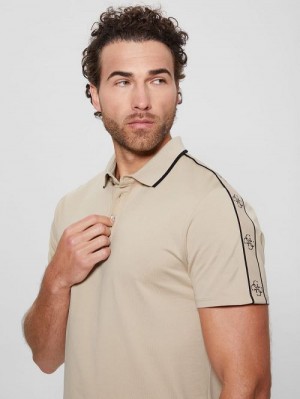 Guess Quattro G Tape Polo Bej | GUESS-SN31316