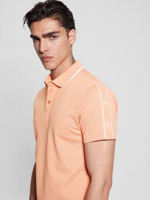 Guess Quattro G Tape Polo Portocalii | GUESS-SN31248
