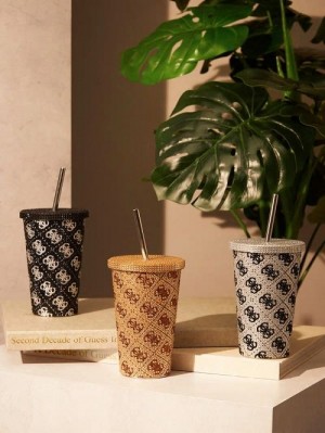 Guess Quattro G Tumbler Cup Negrii Albi | GUESS-SN30109