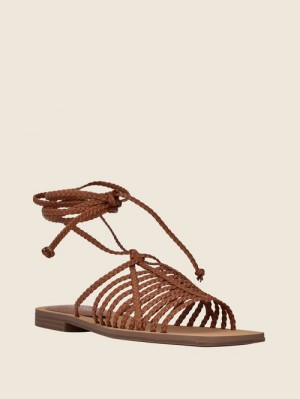 Guess Rayana Strappy Lace-Up Sandals Maro | GUESS-SN29685