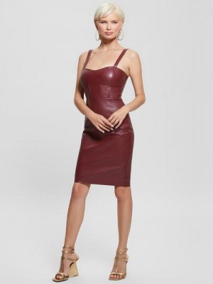 Guess Reid Faux-Leather Dress Rosii | GUESS-SN26802