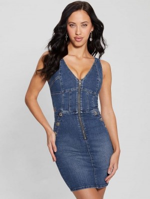 Guess Reina Denim Dress Albastri | GUESS-SN26734