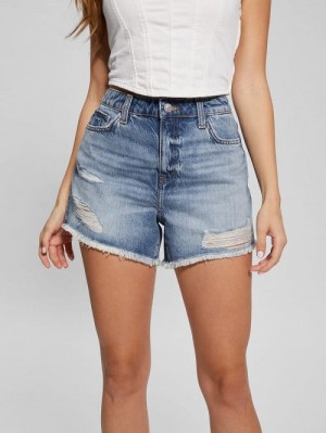 Guess Relaxed Denim Shorts Albastri | GUESS-SN26485