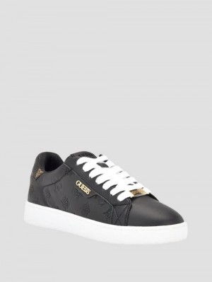Guess Renzy Debossed Logo Low-Top Sneakers Negrii | GUESS-SN29497