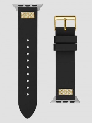 Guess Rhinestone Black Silicone 38-40 mm Band for Apple Watch® Negrii | GUESS-SN29995