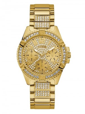 Guess Rhinestone Gold-Tone Multifunction Watch Aurii | GUESS-SN30010