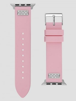 Guess Rhinestone Pink Silicone 38-41 mm Band for Apple Watch® Roz | GUESS-SN30096