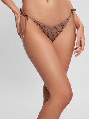 Guess Rhinestone String Bikini Bottoms Maro | GUESS-SN28515