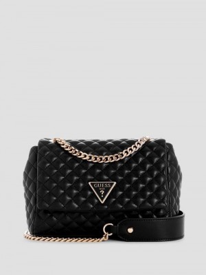 Guess Rianee Convertible Crossbody Bag Negrii | GUESS-SN28813