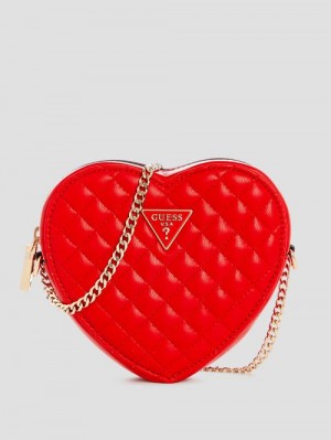 Guess Rianee Heart Crossbody Bag Rosii | GUESS-SN28659