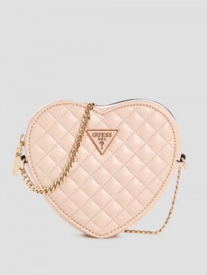 Guess Rianee Heart Crossbody Bag Roz | GUESS-SN28782