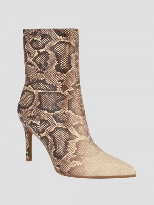 Guess Richly Faux-Leather Booties Bej | GUESS-SN29951