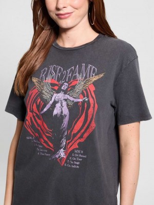 Guess Rise 2 Fame Graphic Tee Negrii | GUESS-SN27257