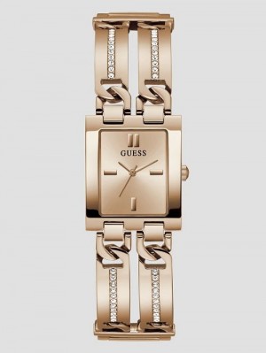 Guess Rose Gold-Tone Square Analog Watch Roz Aurii | GUESS-SN30026