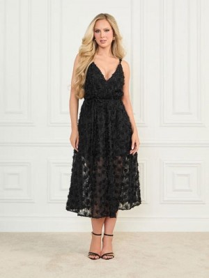 Guess Rosie Flower Dress Negrii | GUESS-SN26912