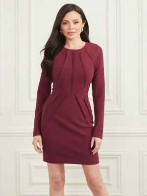 Guess Roxy Long-Sleeve Dress Rosii | GUESS-SN26962