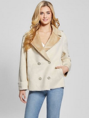 Guess Sabrina Textured Jacket Albi | GUESS-SN27878
