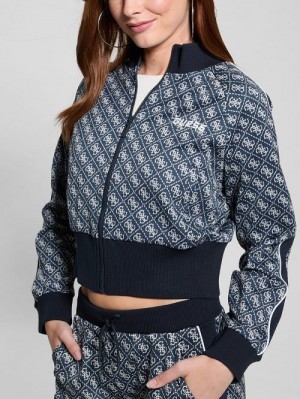 Guess Sarah Quattro G Crop Jacket Albastri | GUESS-SN28420