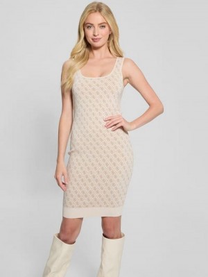 Guess Sarah Quattro G Sweater Dress Bej | GUESS-SN26886