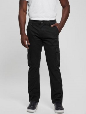 Guess Sateen Coated Cargo Pants Negrii | GUESS-SN31423