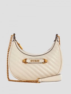 Guess Sela Mini Crossbody Hobo Albi | GUESS-SN29029