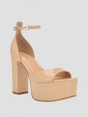 Guess Selima Platform Heels Bej | GUESS-SN29808