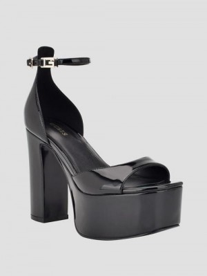 Guess Selima Platform Heels Negrii | GUESS-SN29784