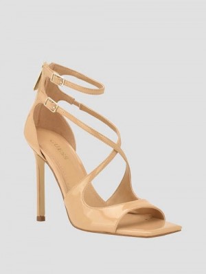 Guess Sella Strappy Stiletto Heels Bej | GUESS-SN29795