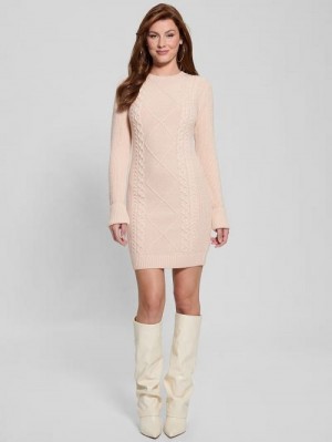 Guess Serena Cable Sweater Dress Bej | GUESS-SN26859