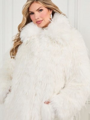 Guess Serena Faux-Fur Coat Albi | GUESS-SN27946