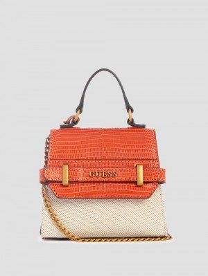 Guess Sestri Canvas Micro Mini Satchel Portocalii | GUESS-SN29236