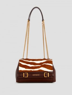 Guess Sestri Zebra Convertible Crossbody Maro | GUESS-SN29038